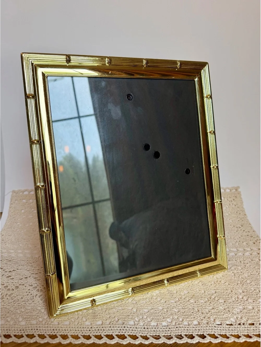Vintage Burnes of BostoGold Bamboo Picture Frame 8x10 Brass Look